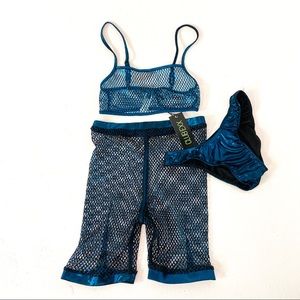 3 PIECE FISHNET RAVE SET